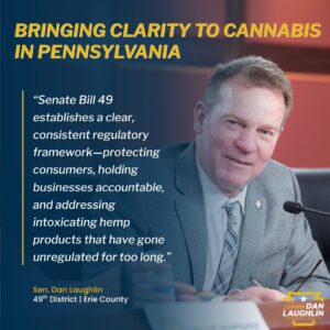 Quote Graphic of Sen. Laughlin talking about SB 49.