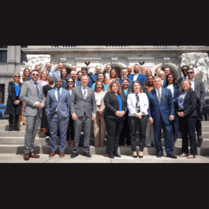 Slideshow of images of Sen. Laughlin Speaking on the Capitol Steps and meeting with Erie Leaders.
