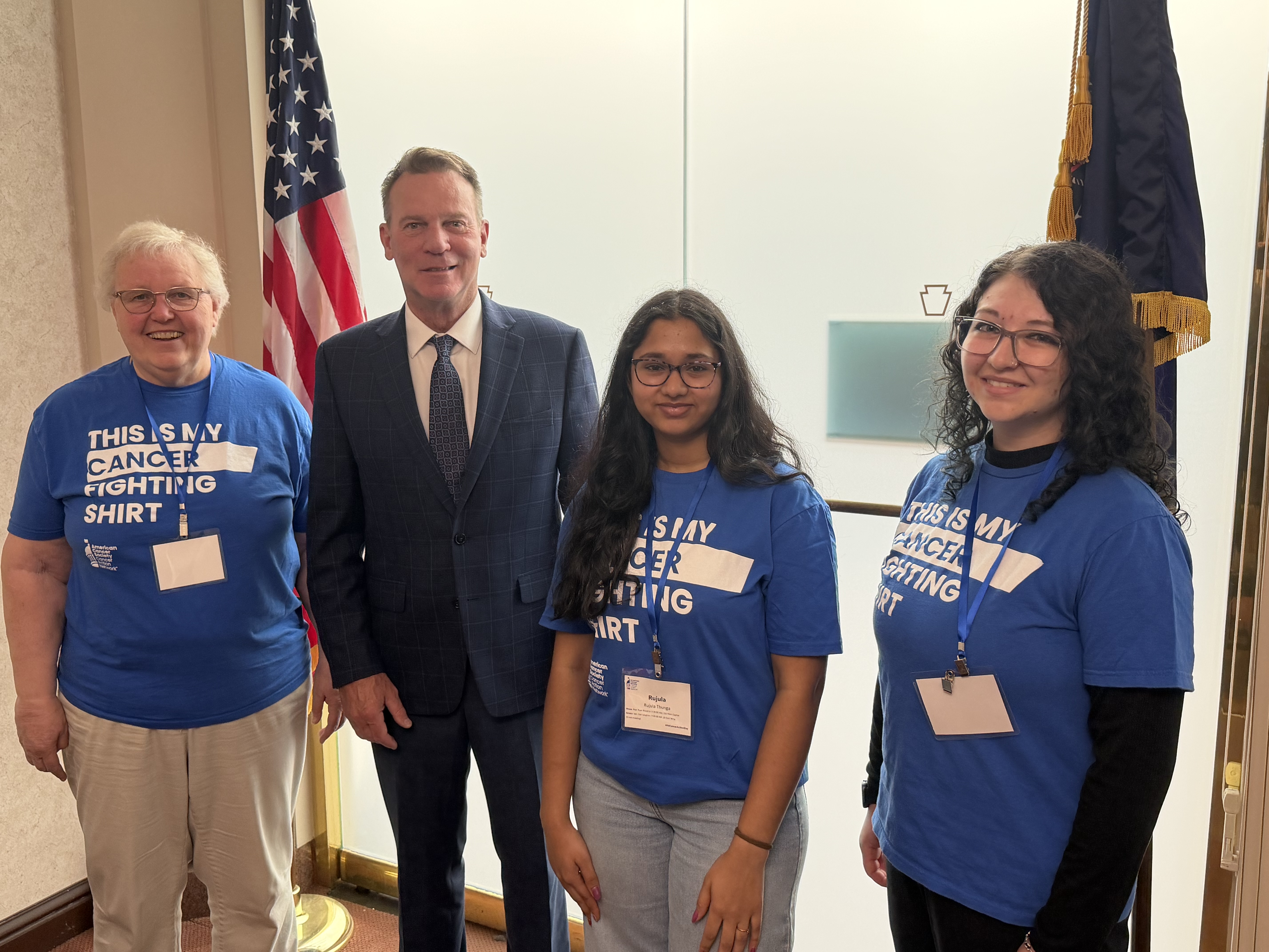Photo of Senator Laughlin with Rujula of Fairview High School