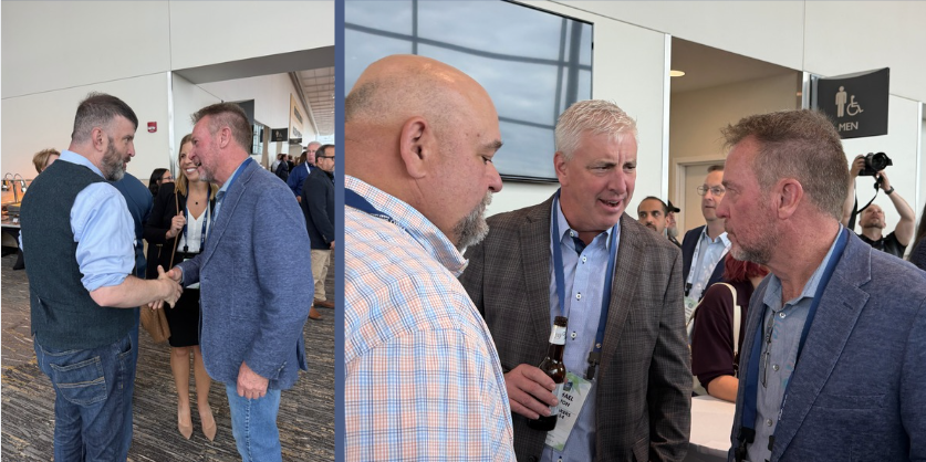 Photos of Sen. Laughlin meeting people at the conference