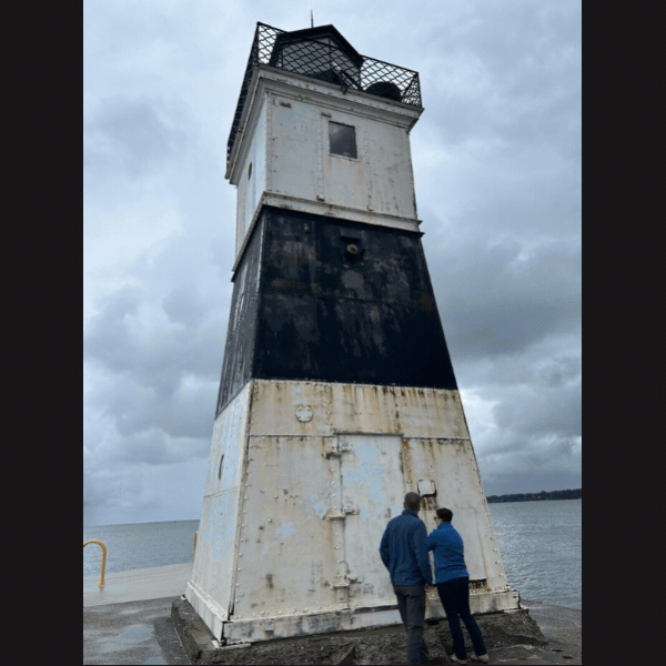 Slideshow of photos of Senator Laughlin touring North Pier Light